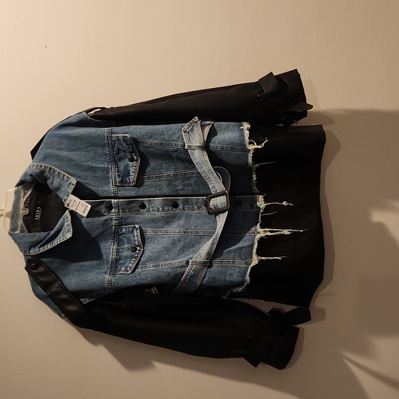 AKIRA Jackets & Blazers - AKIRA denim and leather like jacket